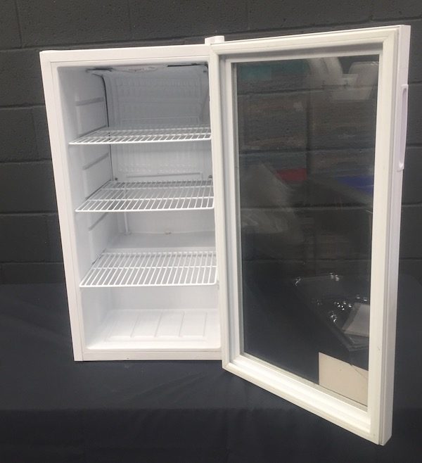 Small glass fronted fridge 88 ltr