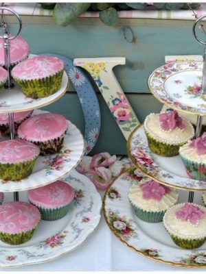 Vintage China Cake Stand 2 or 3 Tier
